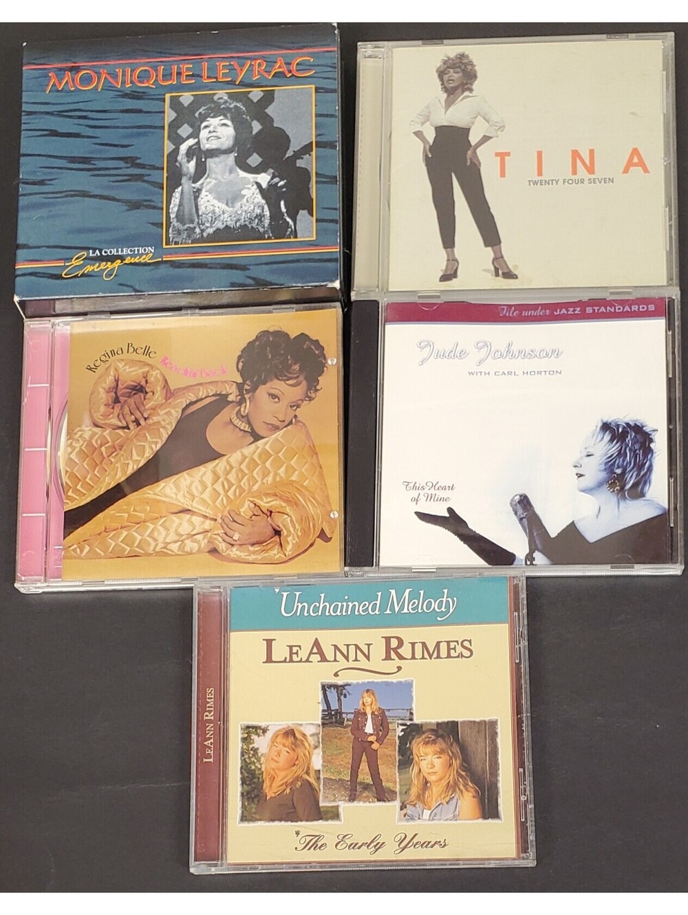 Lot of 5 Vintage Music CDs Monique Leyrac, Tina, Regina Belle, Jude Johnson+ GC